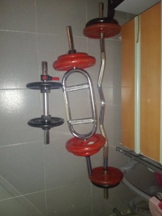 Set Musculación Discos y Barras Salter pesas