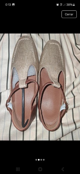 Zapatos Mary Jane/Merceditas Beige y Marrón