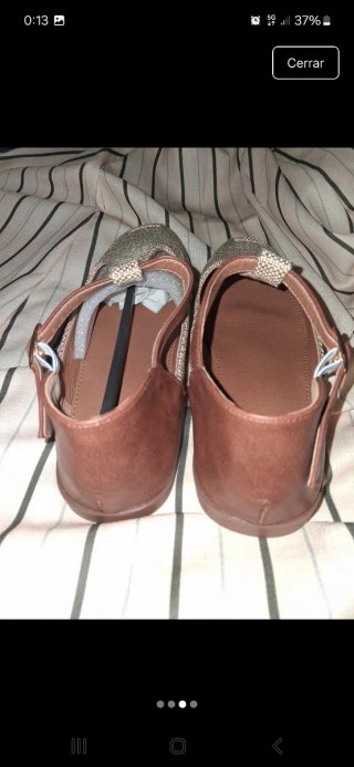 Zapatos Mary Jane/Merceditas Beige y Marrón