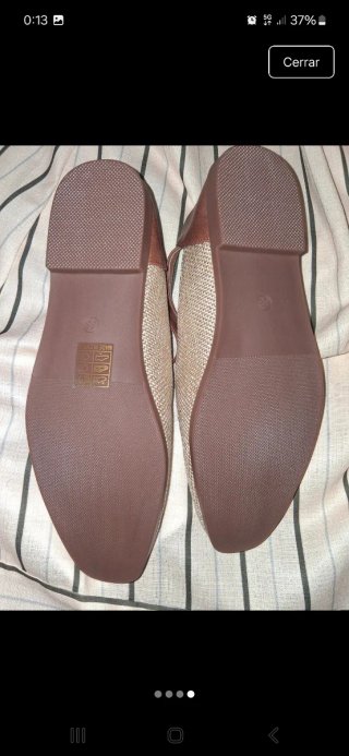 Zapatos Mary Jane/Merceditas Beige y Marrón
