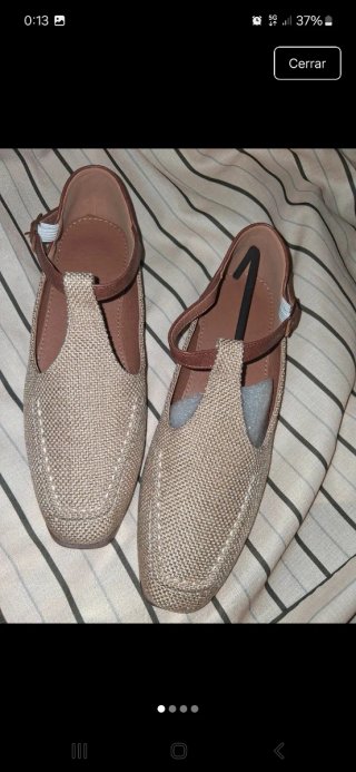 Zapatos Mary Jane/Merceditas Beige y Marrón