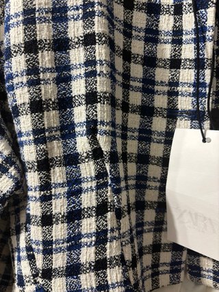 Chaqueta Zara Cuadros Azul y Blanco