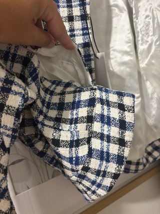 Chaqueta Zara Cuadros Azul y Blanco