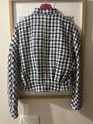 Chaqueta Zara Cuadros Azul y Blanco
