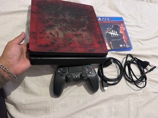 Consola PS4 Slim Negra/Roja + Mando + Juego