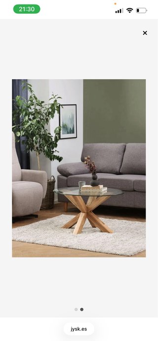 Mesa de centro AGERBY cristal/roble 60x100