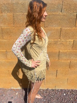 Chaqueta D&G Suede Flecos Floral Talla M