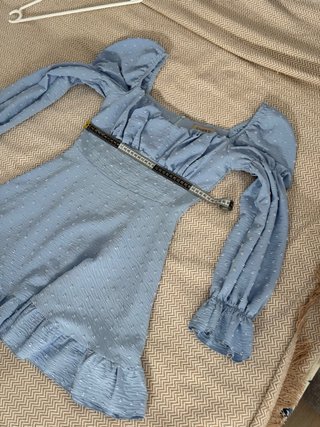 Vestido azul cute manga larga