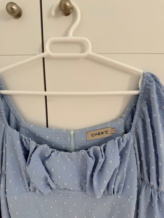 Vestido azul cute manga larga