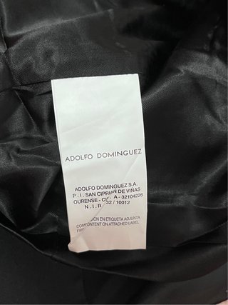 Adolfo Domínguez Chaqueta Torera Negra T.M