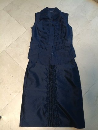 Conjunto Falda y Camisa Azul Marino
