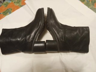 Botas de cuero negras para mujer