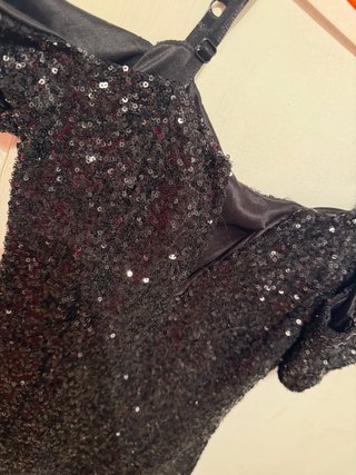 Vestido fiesta lentejuelas negro corto Talla S