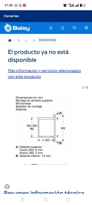 Microondas Balay 17L