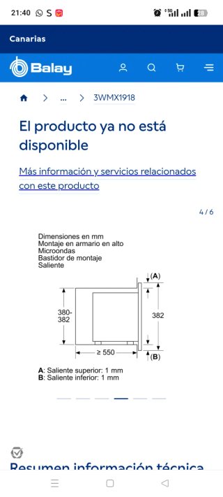 Microondas Balay 17L