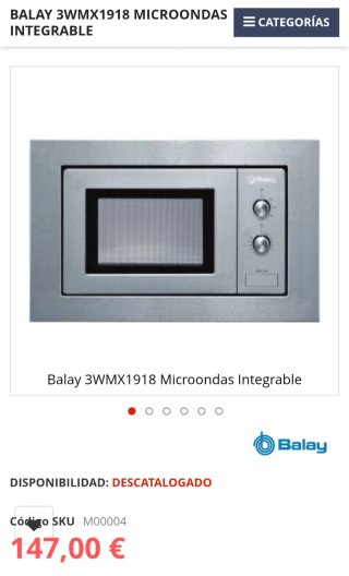 Microondas Balay 17L