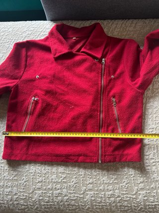 Chaqueta Biker Roja Estilo Motera