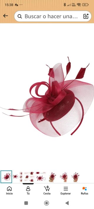 Tocado vino con plumas y velo