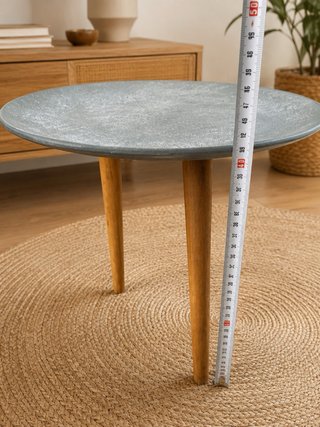 Mesa auxiliar redonda metal y madera