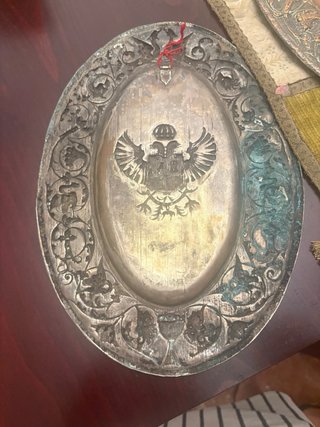 Pareja de platos decorativos cobre