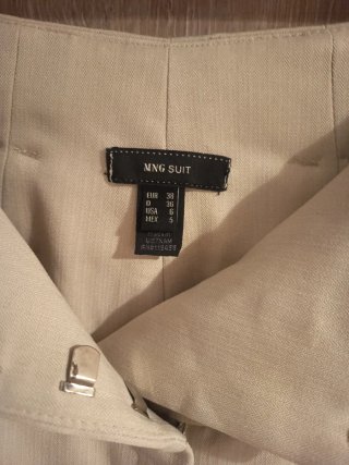 Conjunto Mango Chaleco y Pantalón Beige,pantalón c