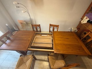 Mesa extensible madera + 8 sillas