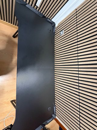 Mesa Gaming Negra Fibra Carbono 160x60x73 Cm