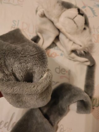 Gorro niño Husky peluche gris y blanco