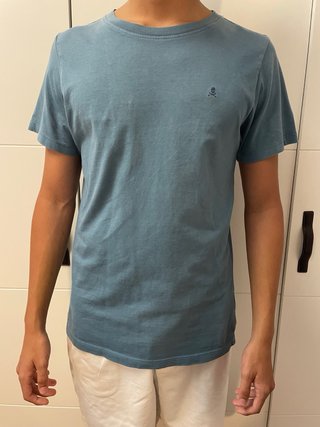 Camiseta Scalpers azul con calavera