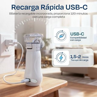 Nebulizador Portátil USB-C Adultos y Niños