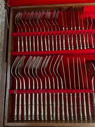 Cubertería bambú tailandesa 144 piezas