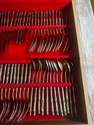 Cubertería bambú tailandesa 144 piezas