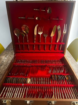 Cubertería bambú tailandesa 144 piezas