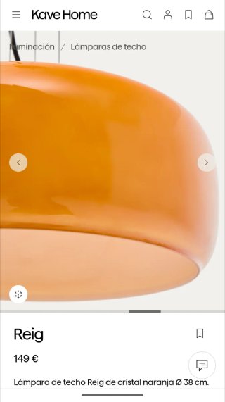 Lámpara de techo Reig Kave Home naranja