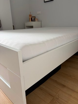 Cama Matrimonio Blanca con Colchón