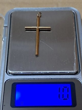 Colgante Cruz Lisa Oro 18k