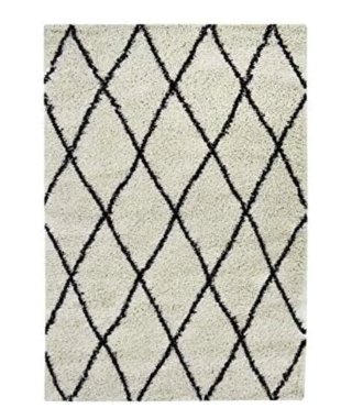 Alfombra rombos negros 150x220