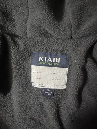 Chaqueta bebé 3 meses gris, forro polar interior
