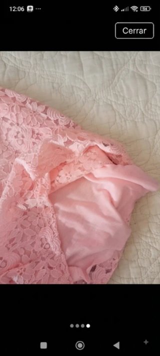 Vestido rosa encaje asimétrico