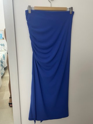 Falda midi tubo Zara azul Talla M