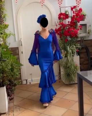 Traje de Gitana Azul Talla XS