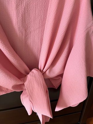 SHEIN Camisa corta cruzada rosa Talla L