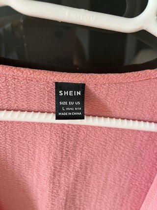 SHEIN Camisa corta cruzada rosa Talla L