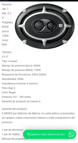 Bandeja Altavoces JBL 6x9 Ibiza