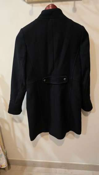 Abrigo paño negro talla S
