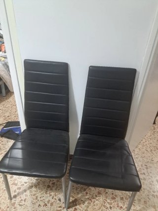 Juego de 3 sillas de comedor negras