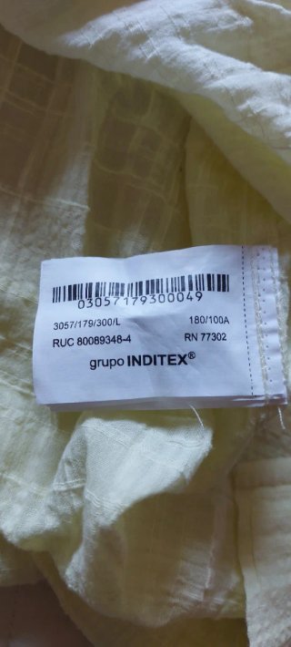 Camisa de verano Zara 100% Algodón - Amarillo Tg L