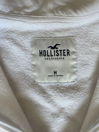 Sudadera Hollister Oversize Blanca Talla M