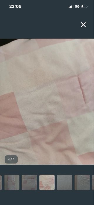 Edredón rosa y blanco cama 80x190cm