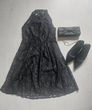 Conjunto fiesta encaje negro